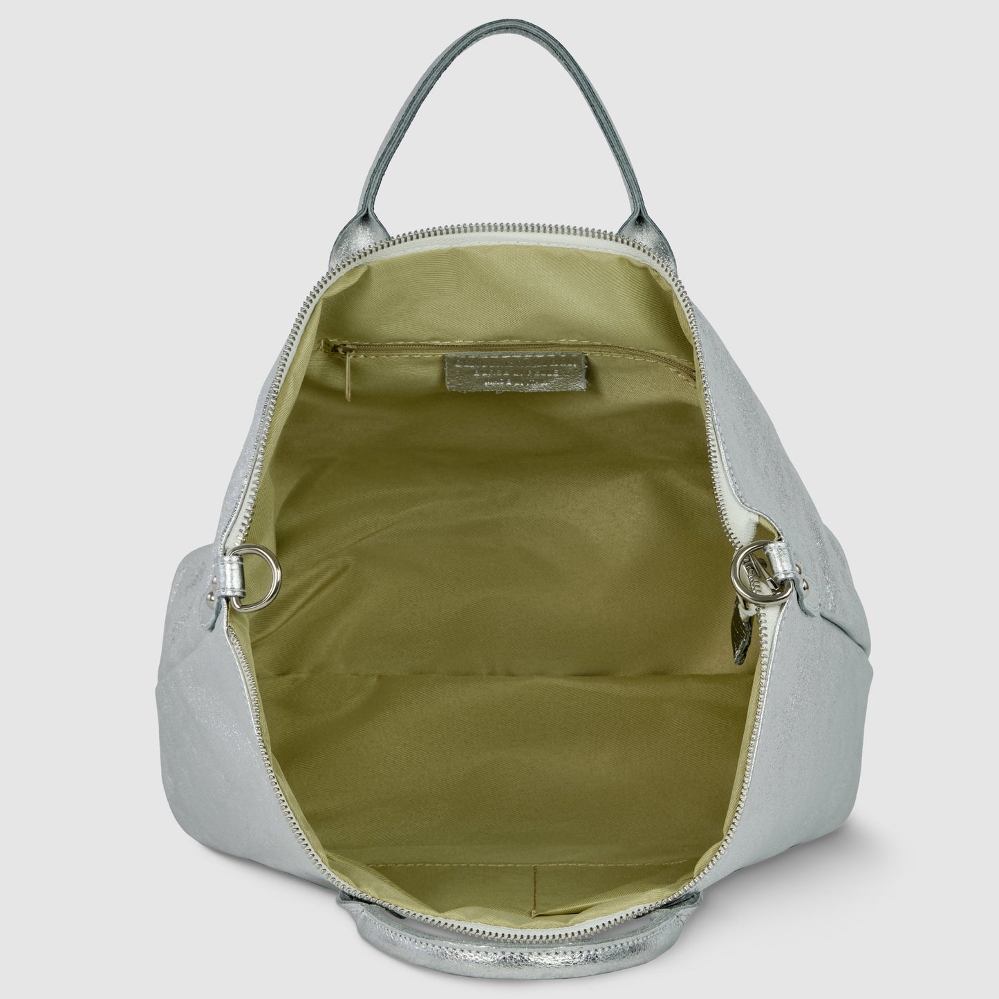 Italian Genuine Metallic Suede Top-Handle Bag 112334