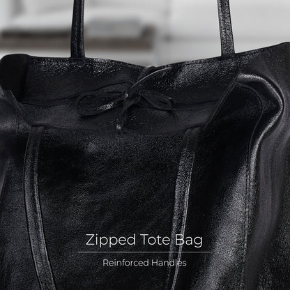 Italian Genuine Metallic Suede Tote Bag 201718