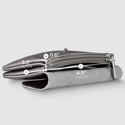 Italian Genuine Metallic Suede Wallet 000350