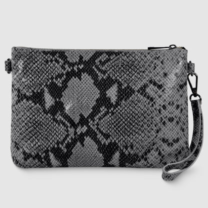 Italian Genuine Python-Print Suede Crossbody Bag 111301