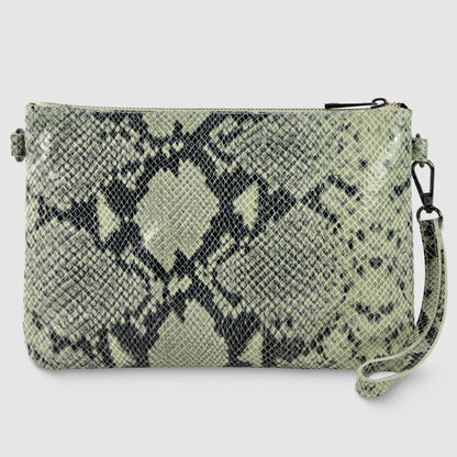 Italian Genuine Python-Print Suede Crossbody Bag 111301