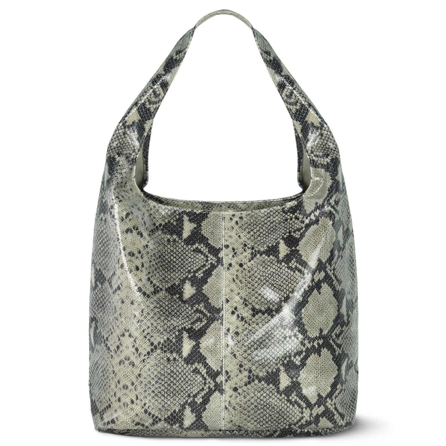 Italian Genuine Python-Print Suede Hobo Bag 011943