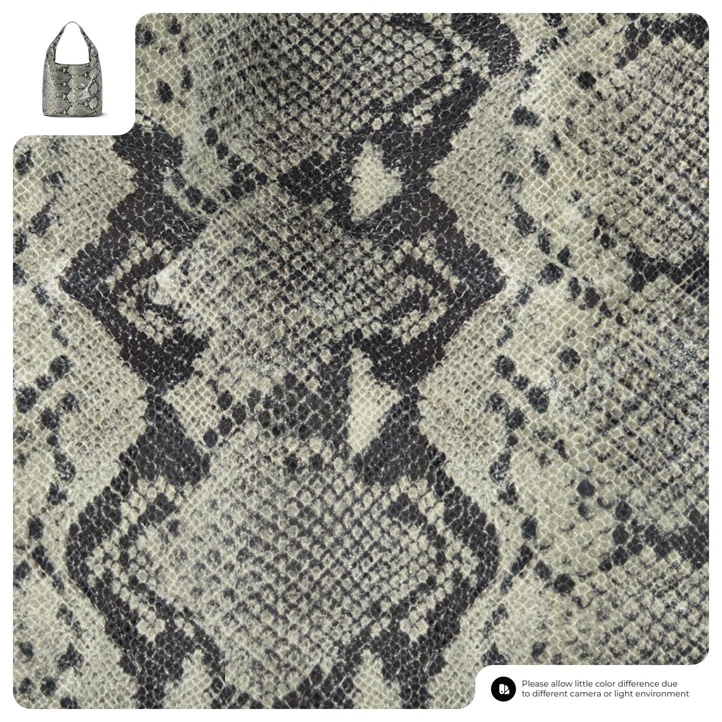 Italian Genuine Python-Print Suede Hobo Bag 011943