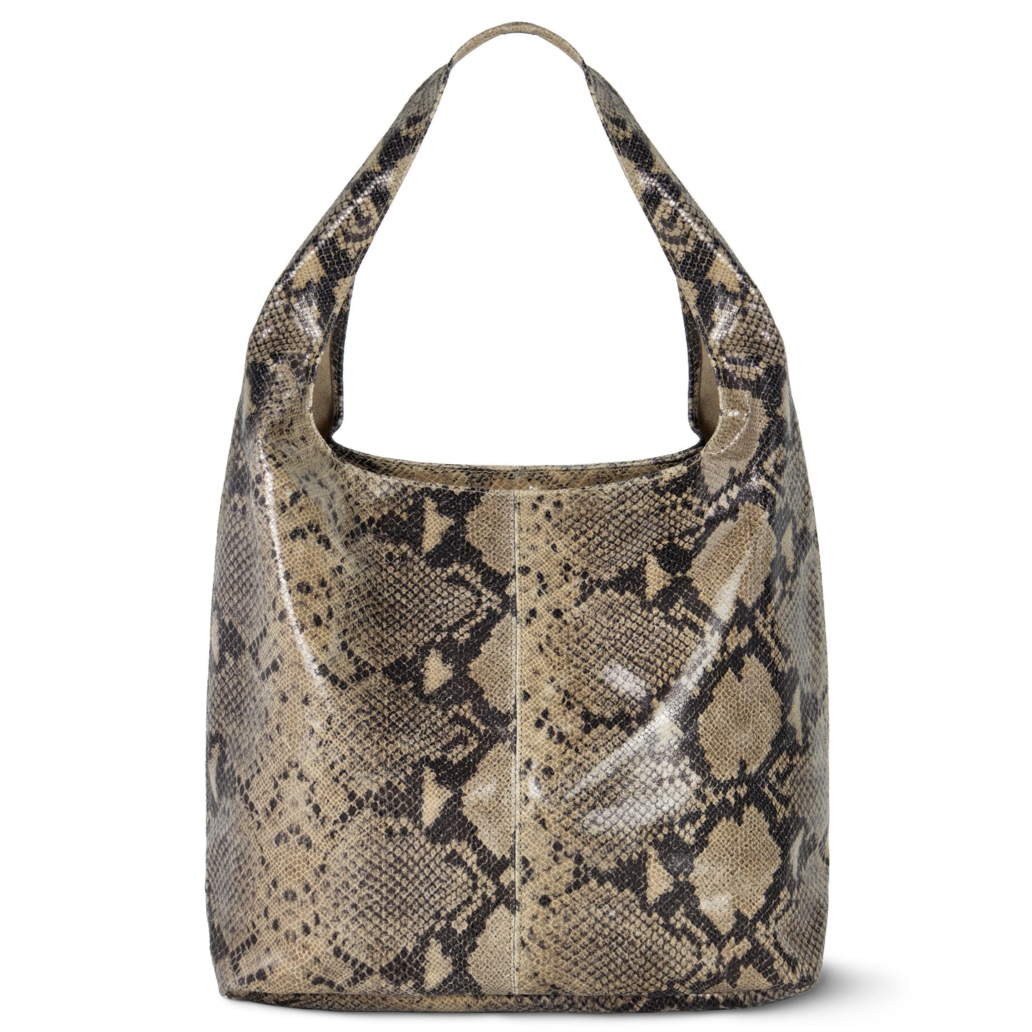Italian Genuine Python-Print Suede Hobo Bag 011943
