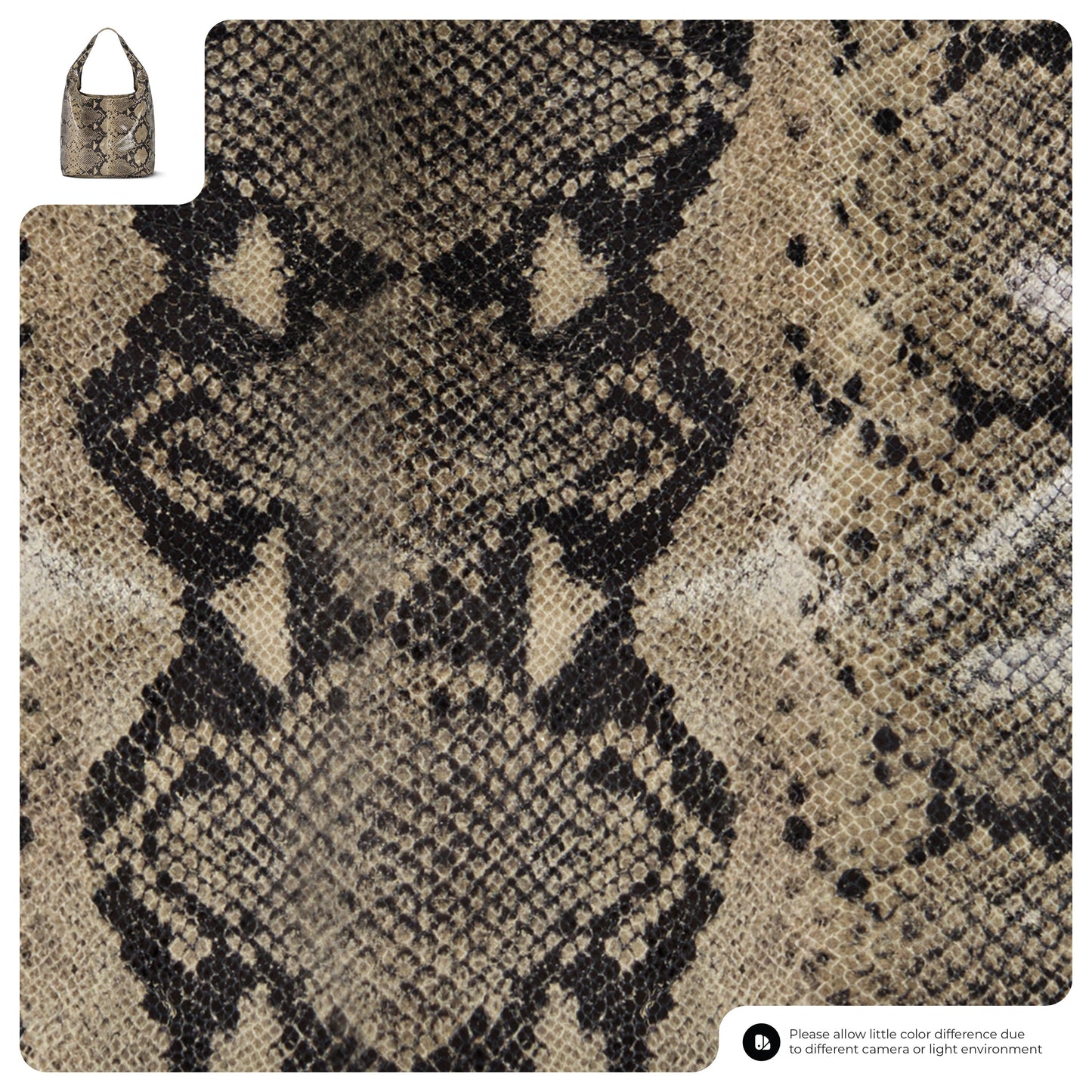 Italian Genuine Python-Print Suede Hobo Bag 011943