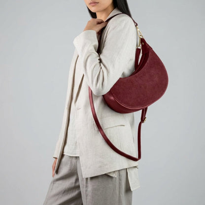 Italian Genuine Suede & Calf Leather Shoulder Bag 222024