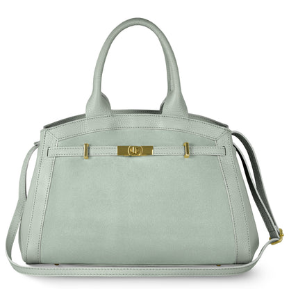 Italian Genuine Suede & Calf Leather Top-Handle Bag 333155