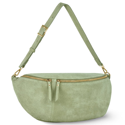 Italian Genuine Suede Crossbody Bag 211955
