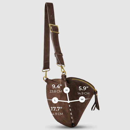 Italian Genuine Suede Crossbody Bag 211955