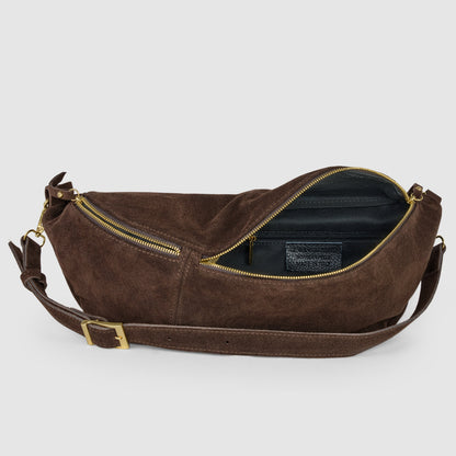 Italian Genuine Suede Crossbody Bag 211955