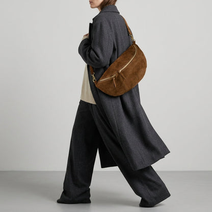 Italian Genuine Suede Crossbody Bag 211955