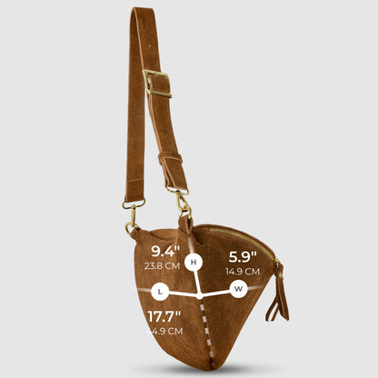 Italian Genuine Suede Crossbody Bag 211955