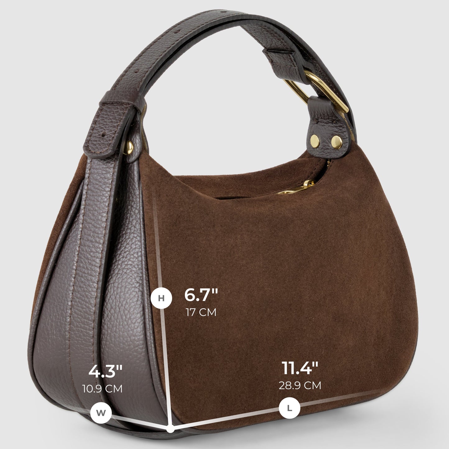 Italian Genuine Suede Crossbody Bag 242265