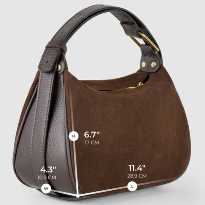 Italian Genuine Suede Crossbody Bag 242265