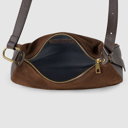 Italian Genuine Suede Crossbody Bag 242265
