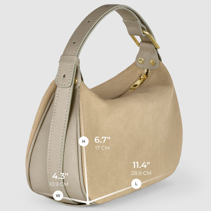 Italian Genuine Suede Crossbody Bag 242265