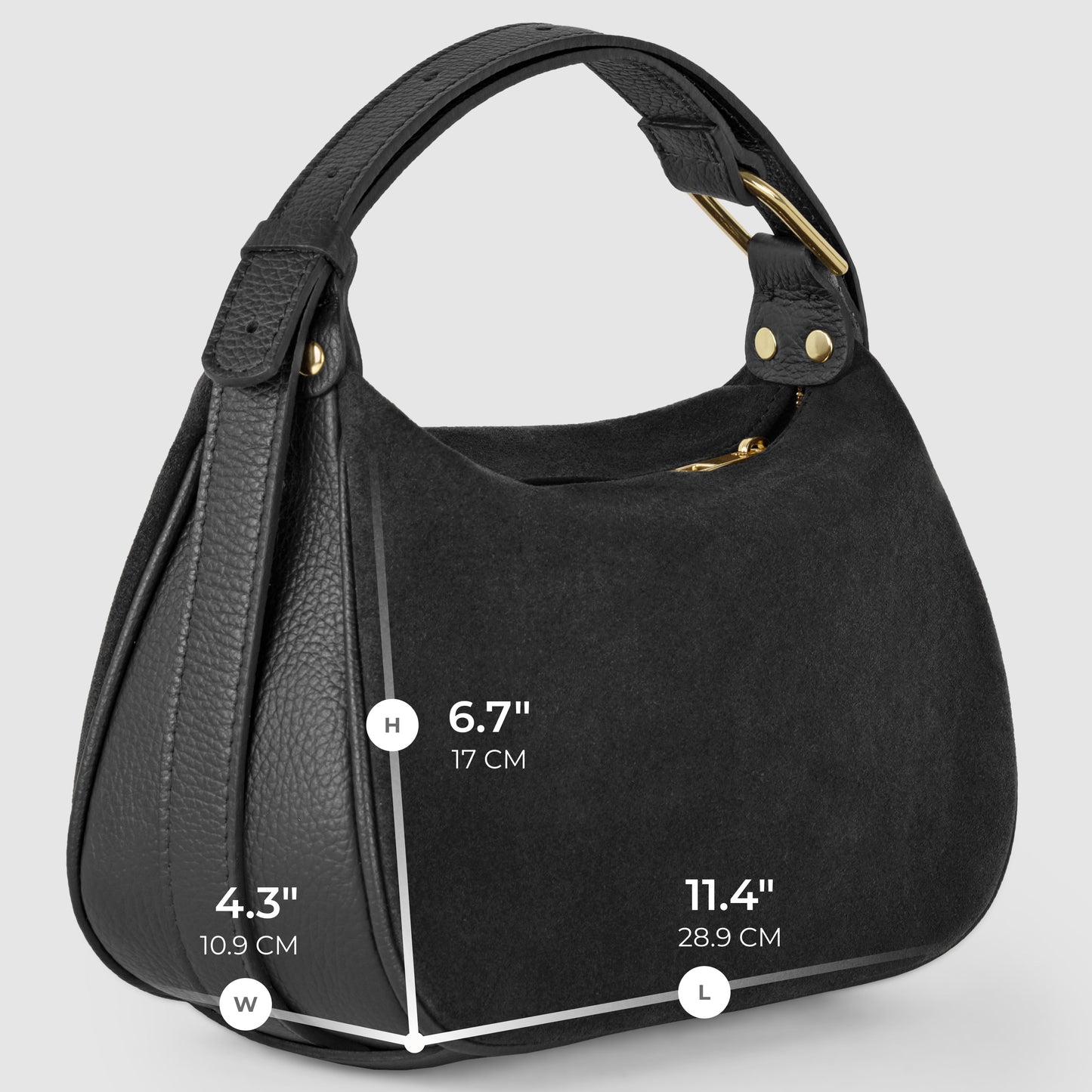 Italian Genuine Suede Crossbody Bag 242265
