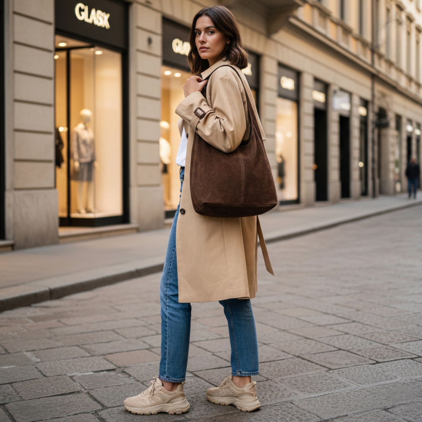 Italian Genuine Suede Hobo Bag 011943