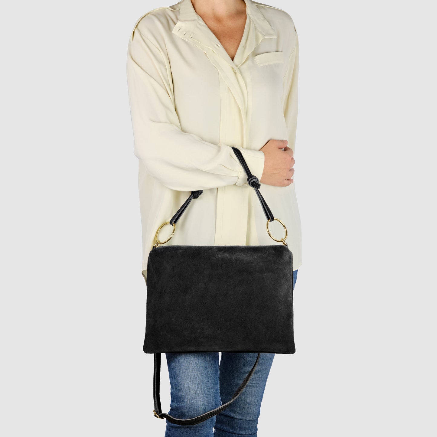 Italian Genuine Suede Shoulder Bag 171551