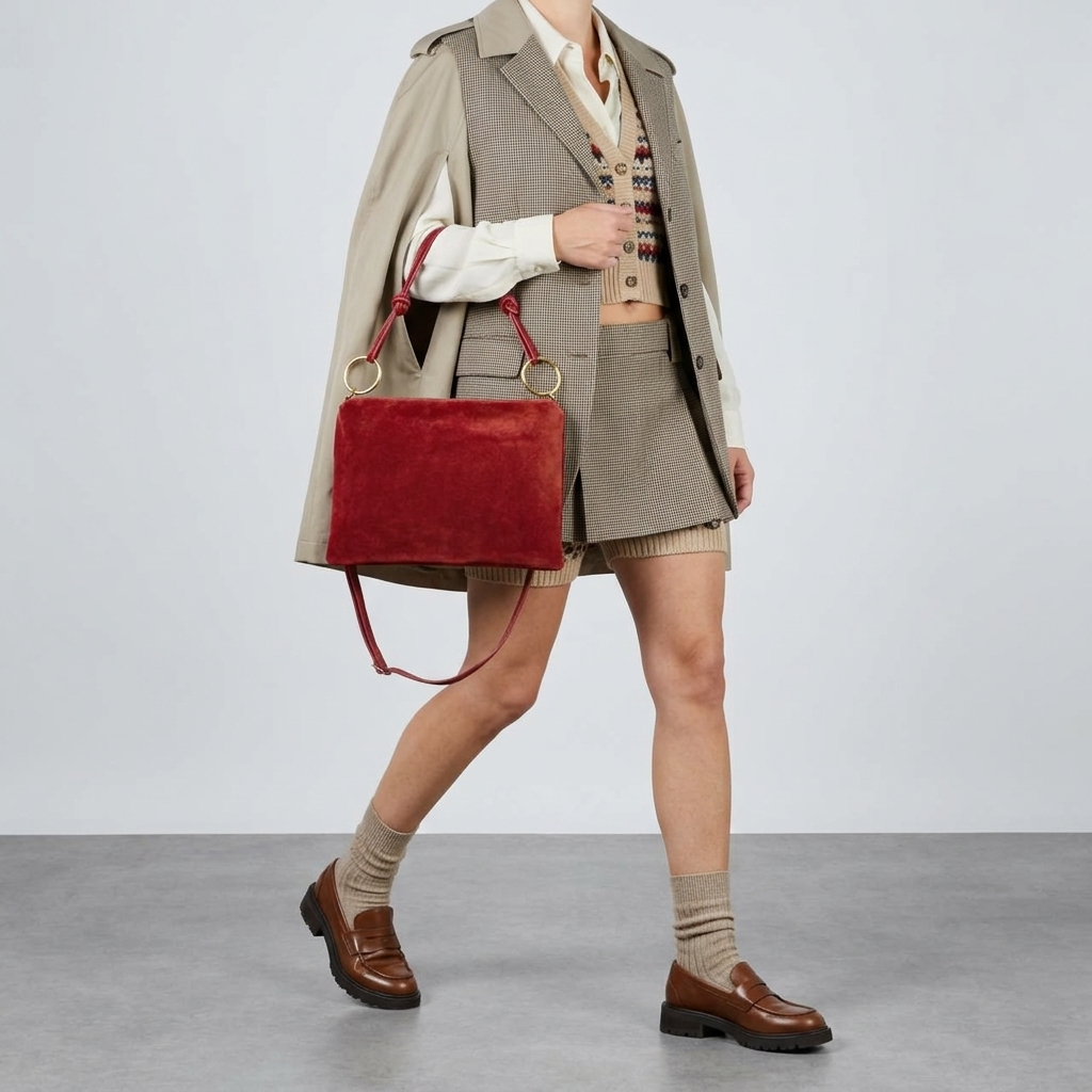 Italian Genuine Suede Shoulder Bag 171551
