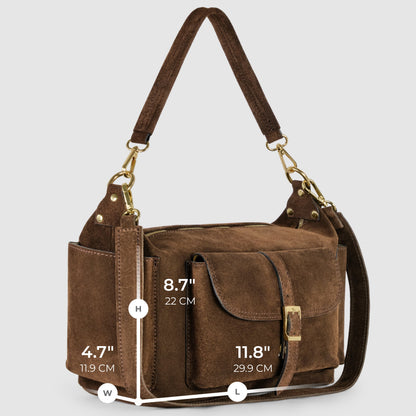 Italian Genuine Suede Shoulder Bag 323040