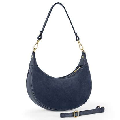 Italian Genuine Suede & Calf Leather Shoulder Bag 222024