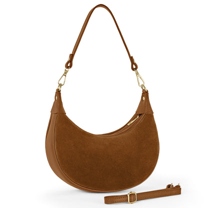 Italian Genuine Suede & Calf Leather Shoulder Bag 222024