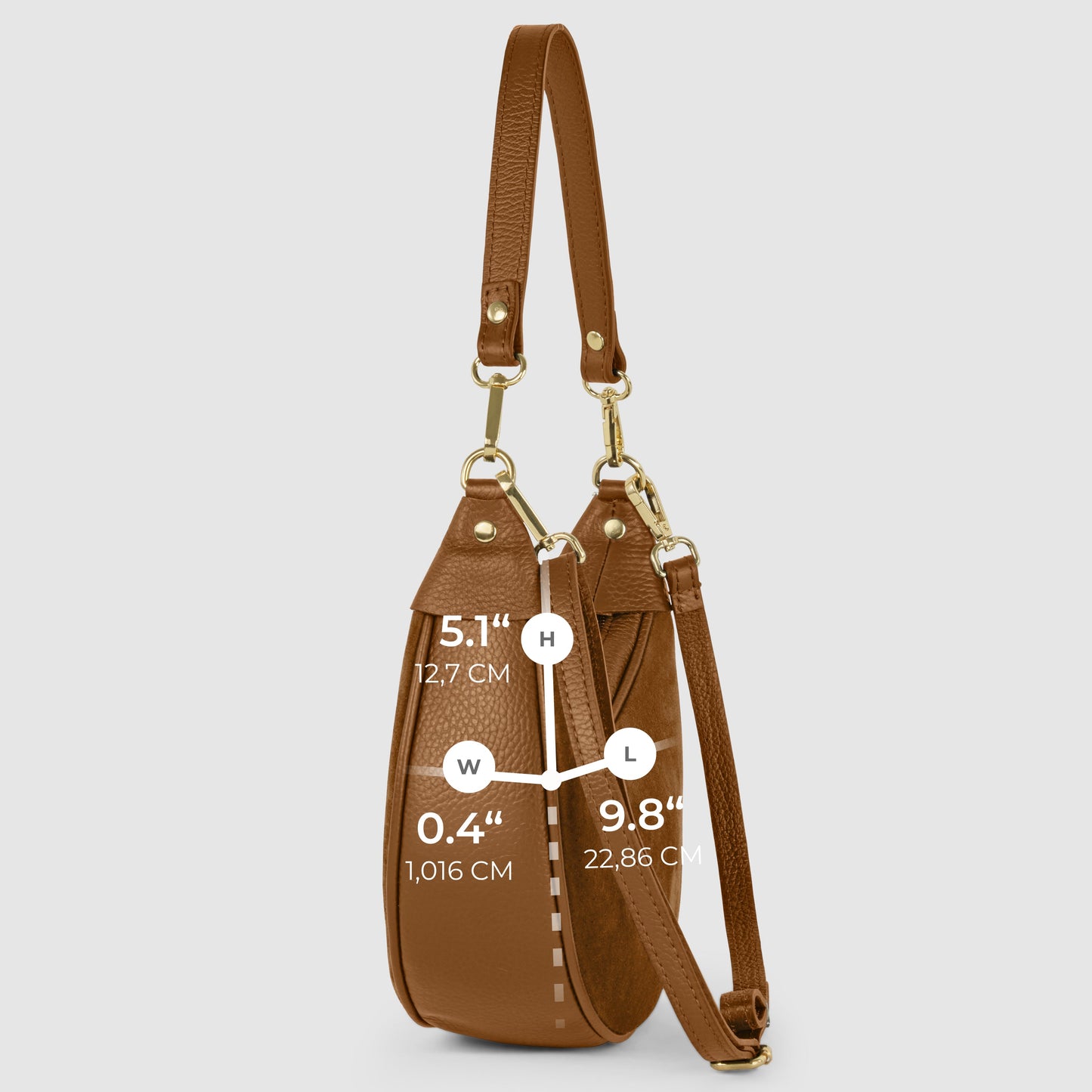 Italian Genuine Suede & Calf Leather Shoulder Bag 222024