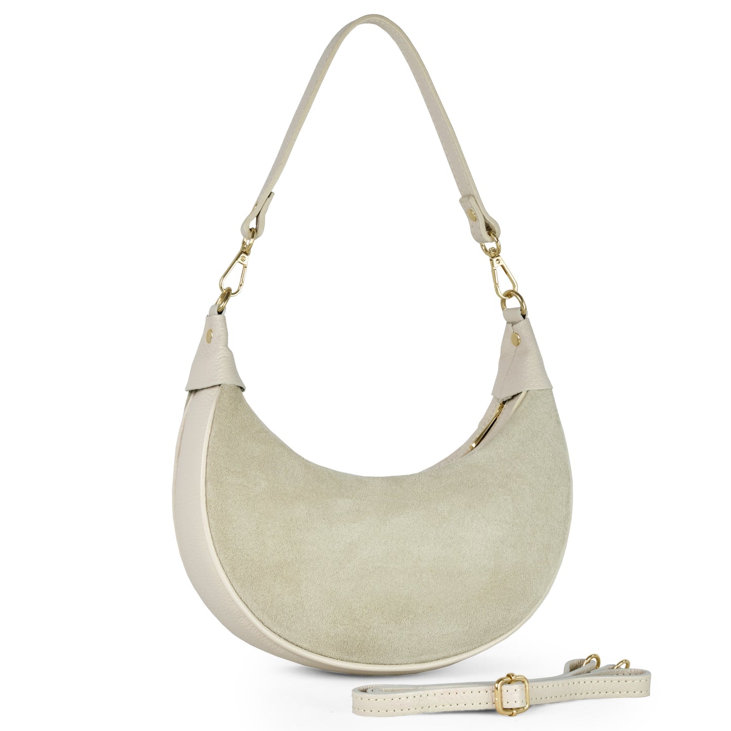Italian Genuine Suede & Calf Leather Shoulder Bag 222024