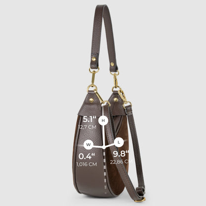 Italian Genuine Suede & Calf Leather Shoulder Bag 222024