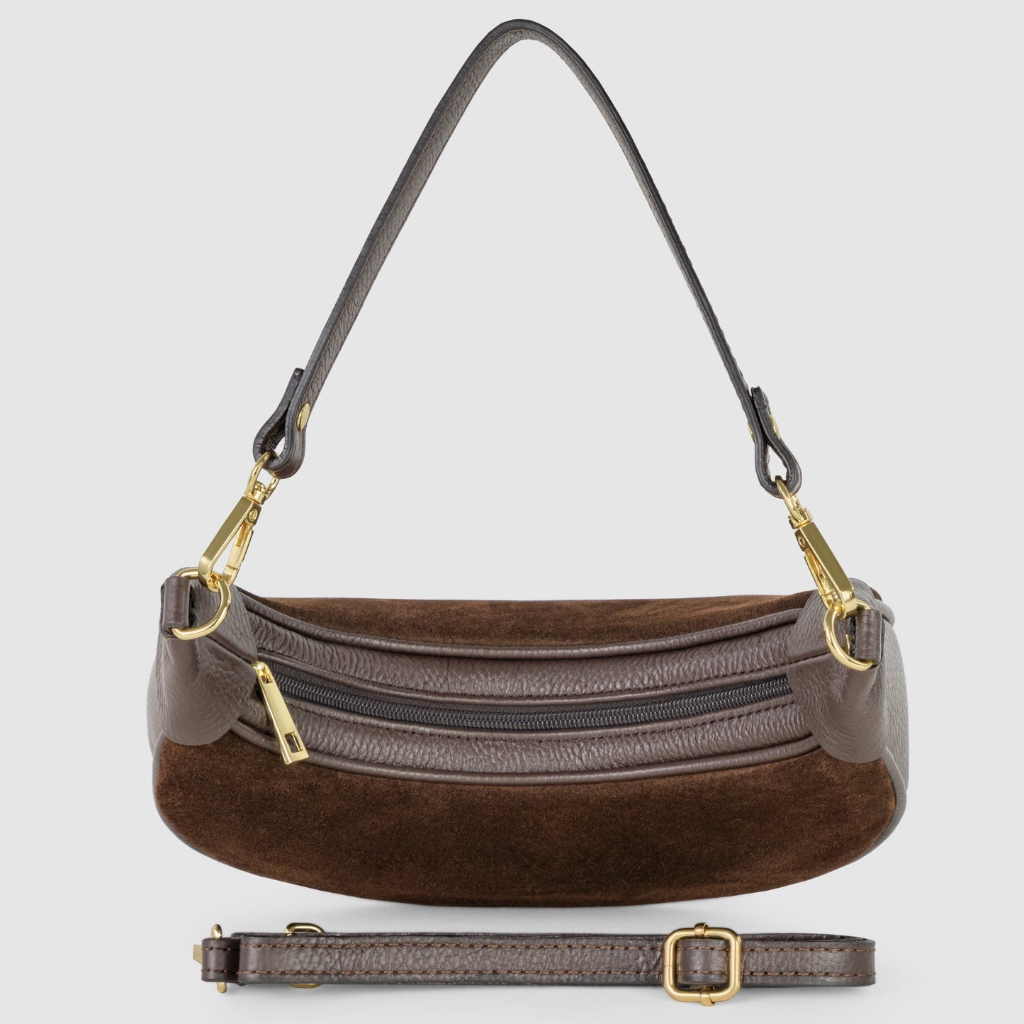 Italian Genuine Suede & Calf Leather Shoulder Bag 222024