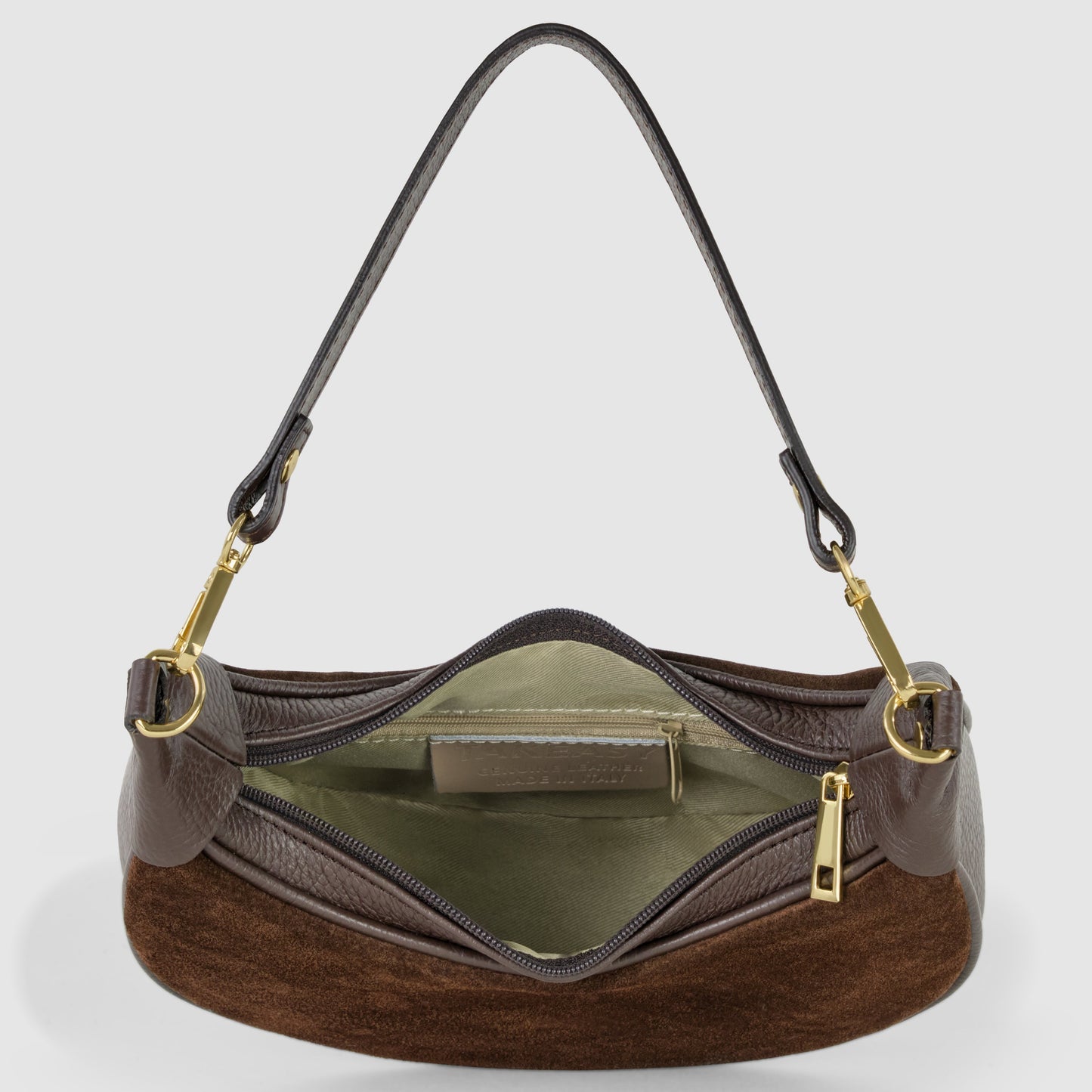 Italian Genuine Suede & Calf Leather Shoulder Bag 222024