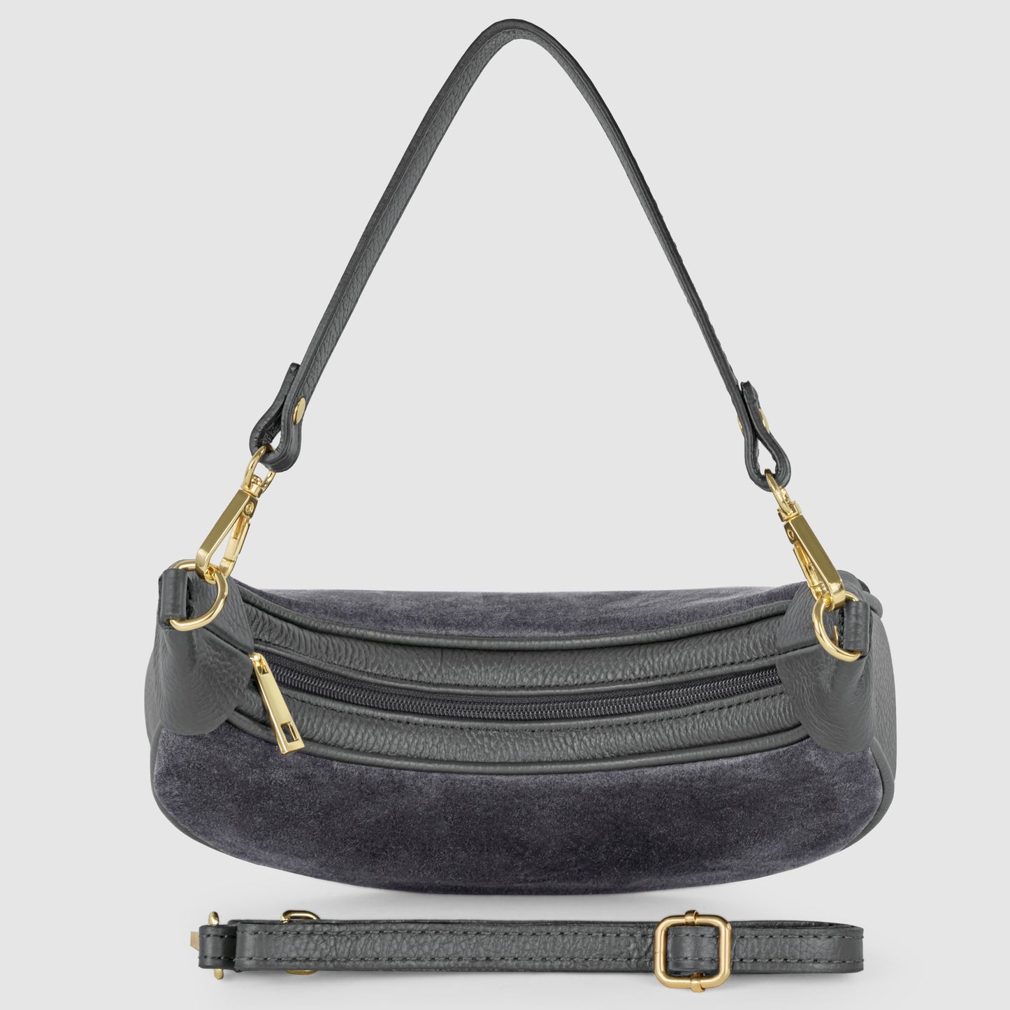 Italian Genuine Suede & Calf Leather Shoulder Bag 222024
