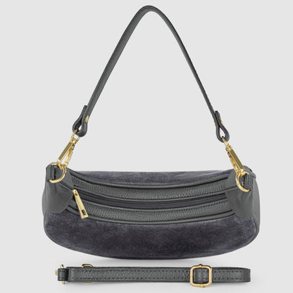 Italian Genuine Suede & Calf Leather Shoulder Bag 222024