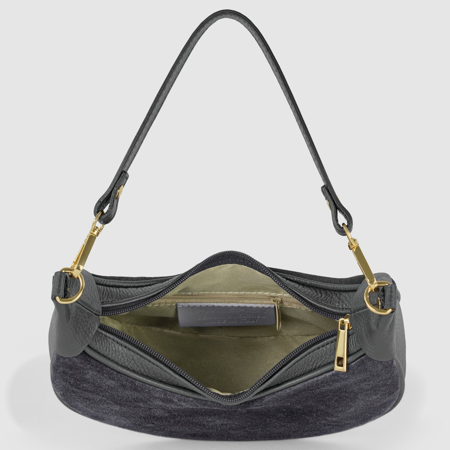 Italian Genuine Suede & Calf Leather Shoulder Bag 222024