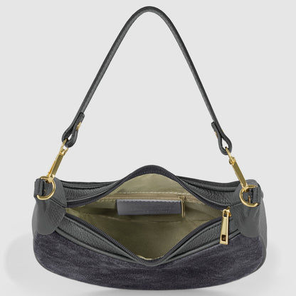 Italian Genuine Suede & Calf Leather Shoulder Bag 222024