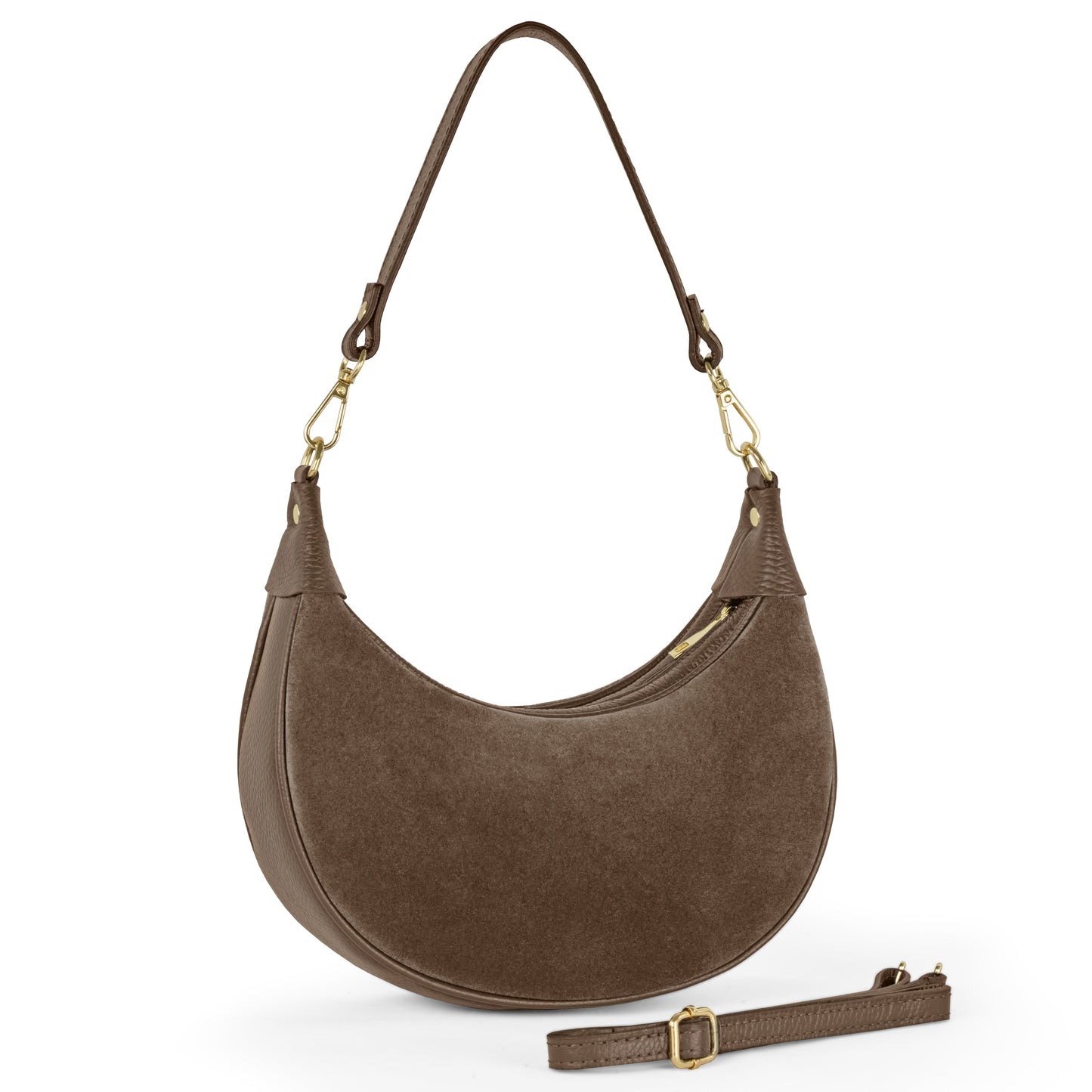 Italian Genuine Suede & Calf Leather Shoulder Bag 222024
