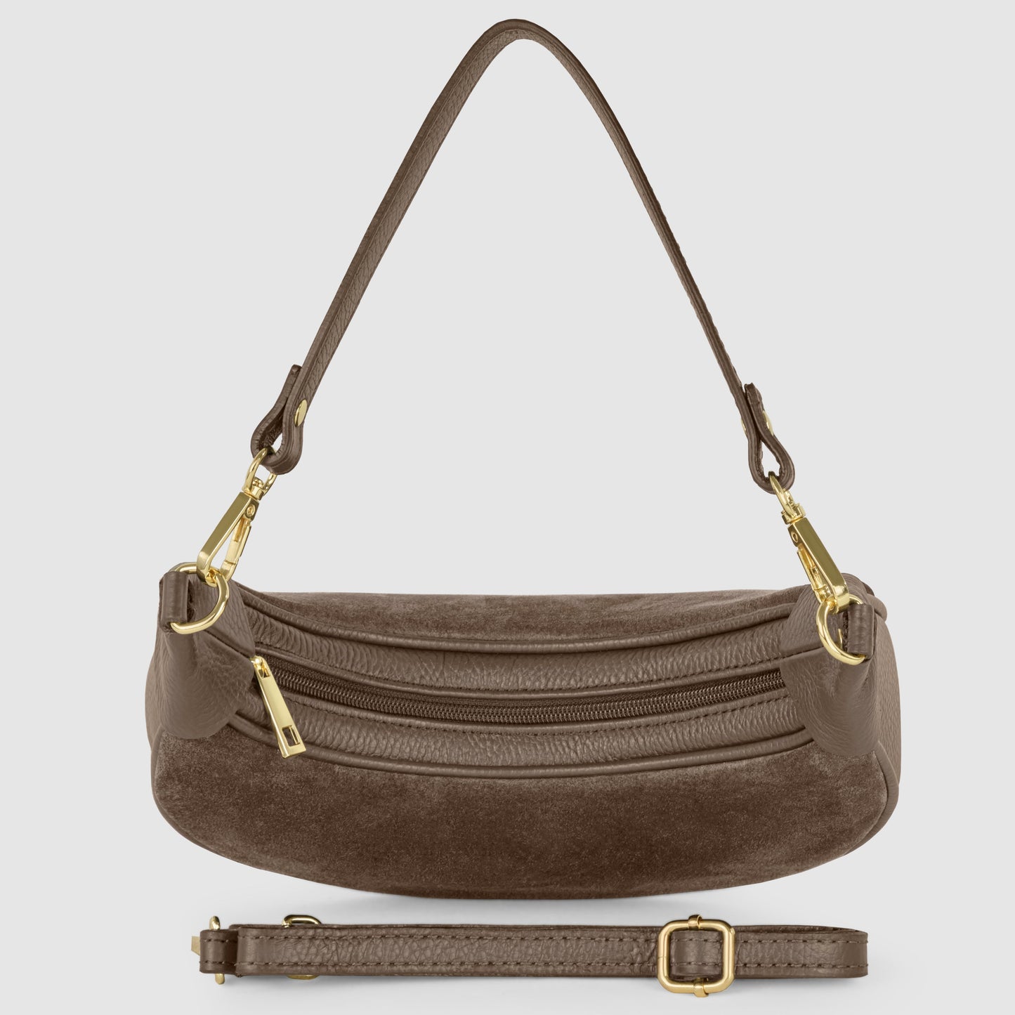 Italian Genuine Suede & Calf Leather Shoulder Bag 222024