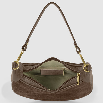 Italian Genuine Suede & Calf Leather Shoulder Bag 222024
