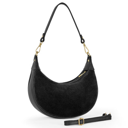 Italian Genuine Suede & Calf Leather Shoulder Bag 222024