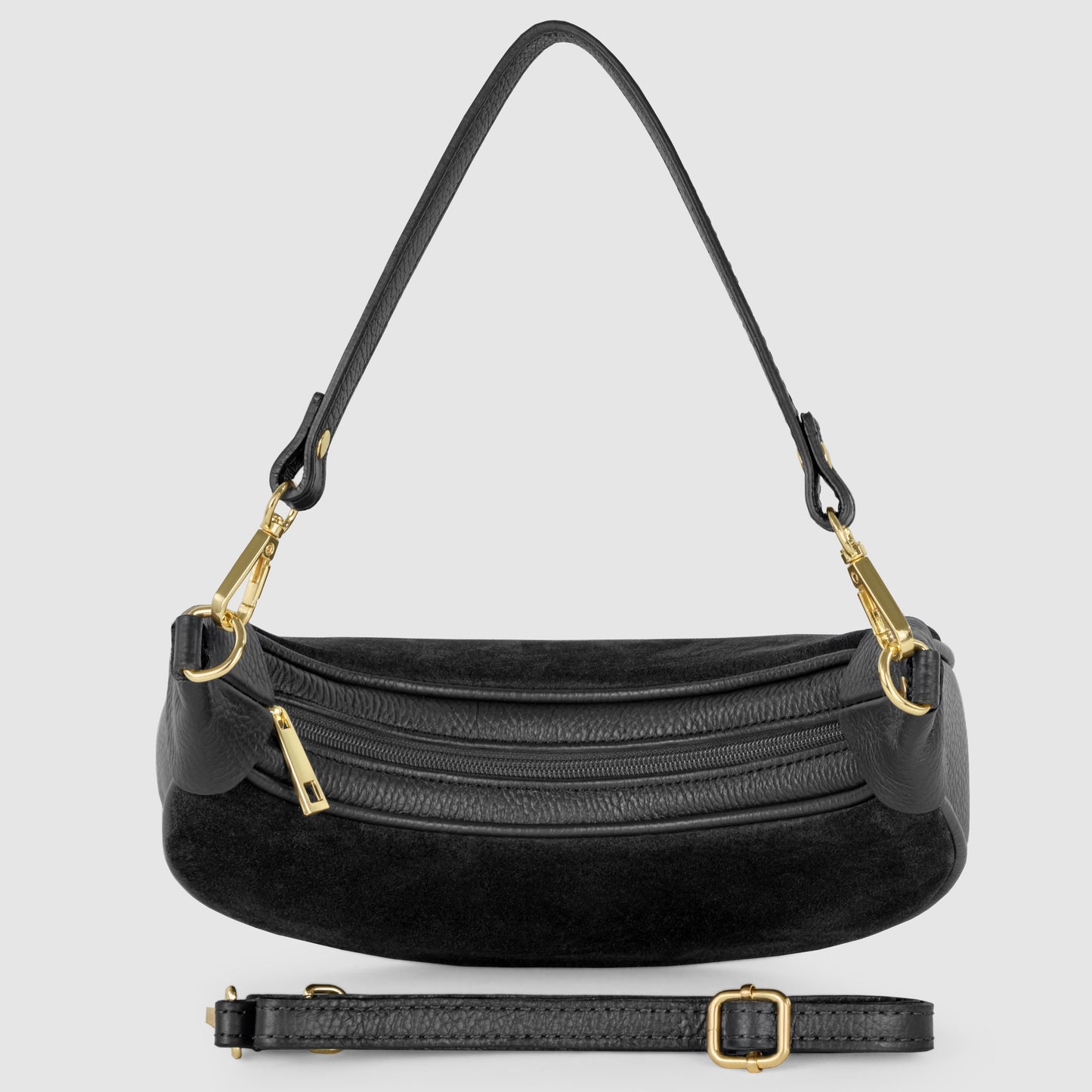 Italian Genuine Suede & Calf Leather Shoulder Bag 222024