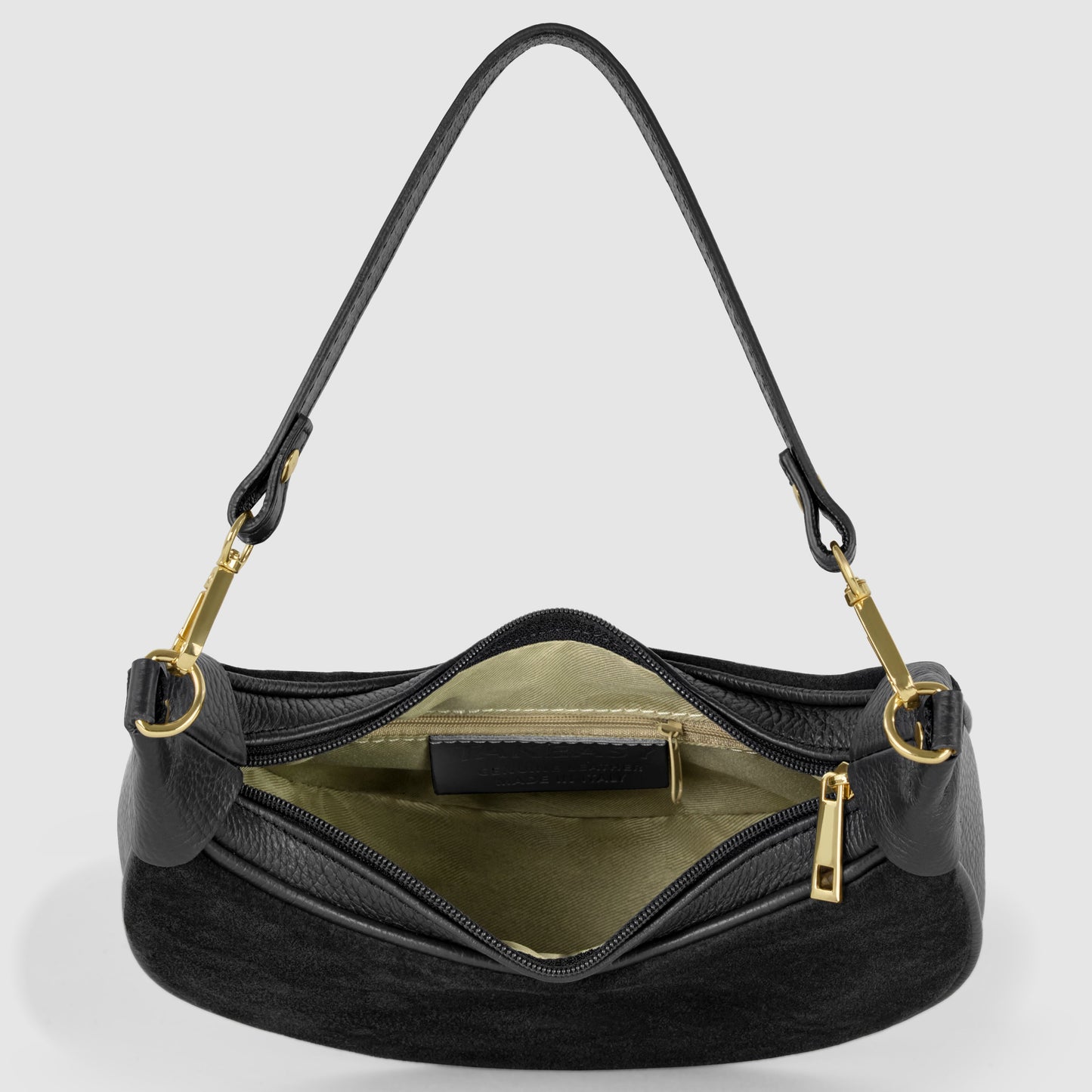 Italian Genuine Suede & Calf Leather Shoulder Bag 222024