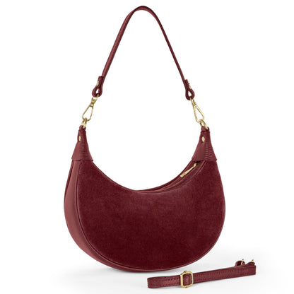Italian Genuine Suede & Calf Leather Shoulder Bag 222024