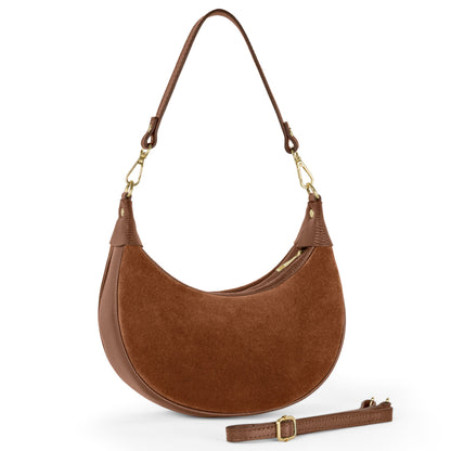 Italian Genuine Suede & Calf Leather Shoulder Bag 222024