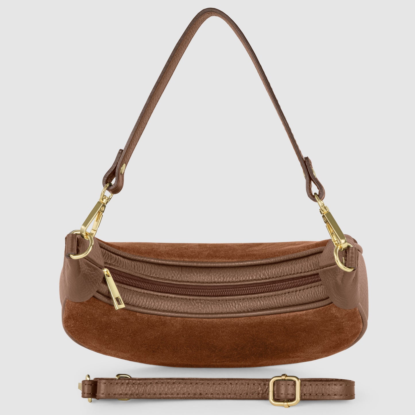 Italian Genuine Suede & Calf Leather Shoulder Bag 222024