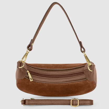Italian Genuine Suede & Calf Leather Shoulder Bag 222024