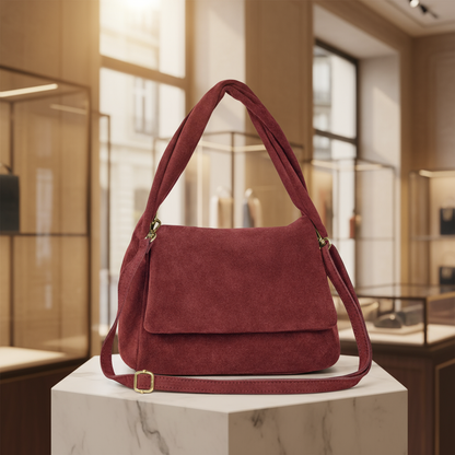 Italian Genuine Suede Top-Handle Bag 262495
