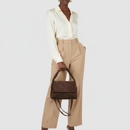 Italian Genuine Suede Top-Handle Bag 262495