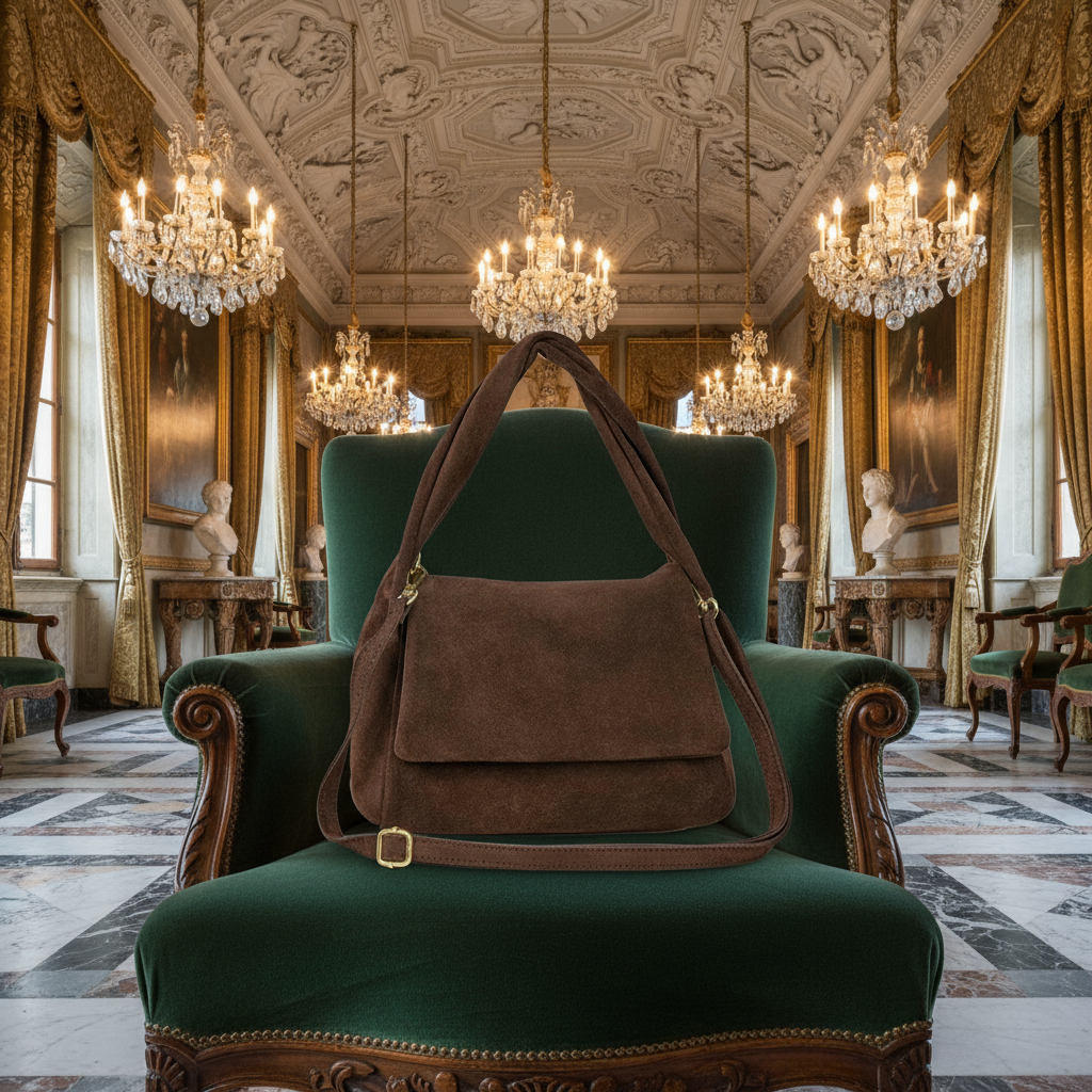 Italian Genuine Suede Top-Handle Bag 262495
