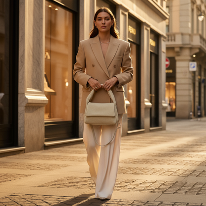 Italian Genuine Suede Top-Handle Bag 262495